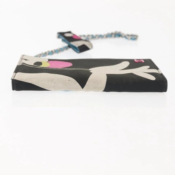 CHANEL Chain Compact Wallet Satin Black CC Auth 143013 - Picture 7 of 16